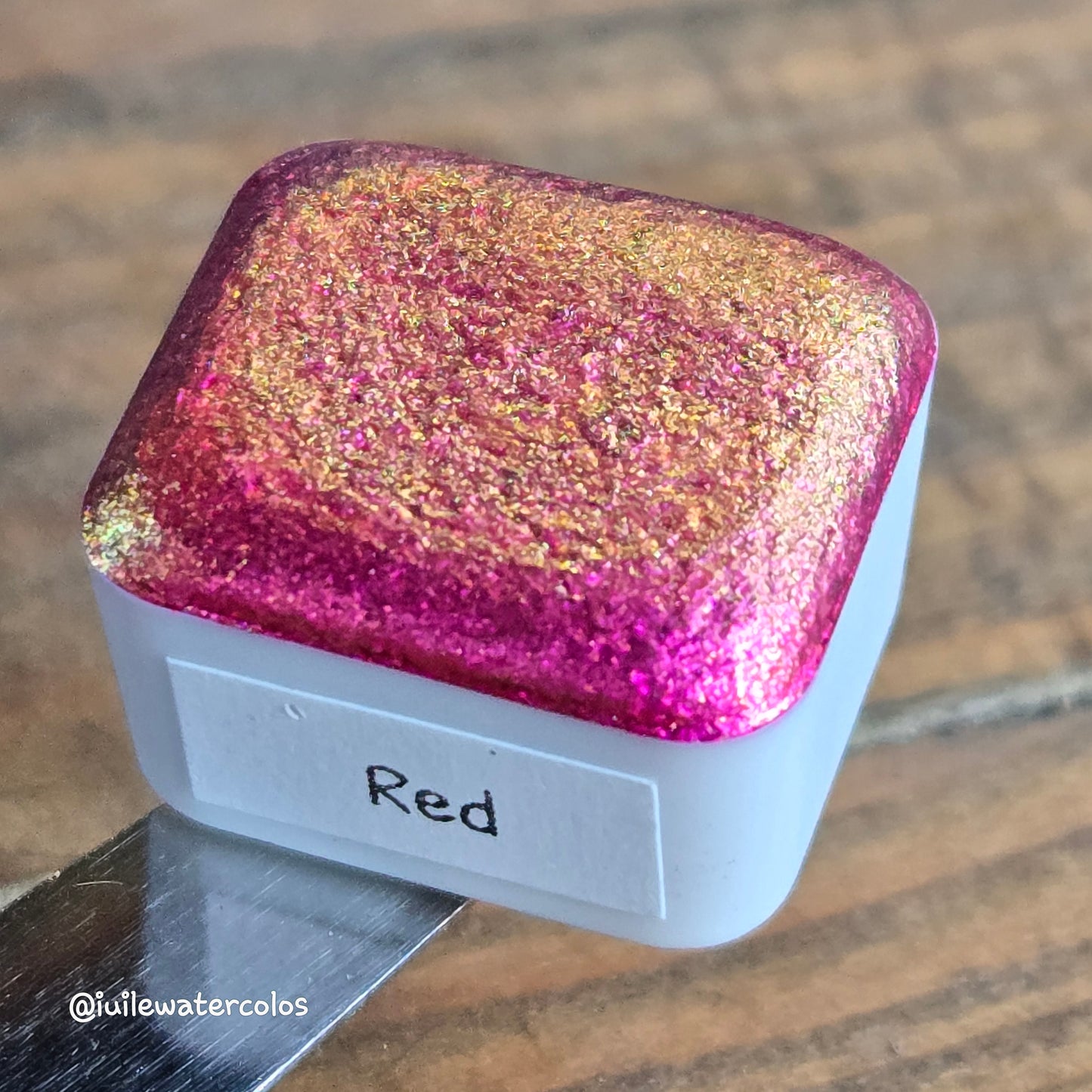 Red Rainbow Super Color Shift Handmade Shimmer Watercolor Paint