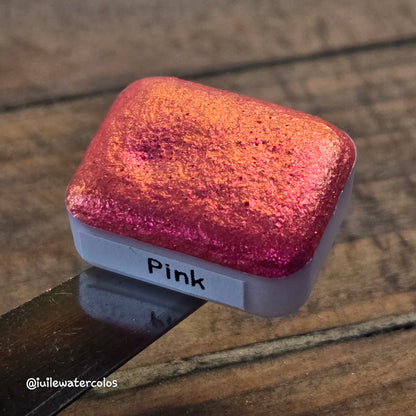 Pink Rainbow Super Color Shift Handmade Shimmer Watercolor Paint