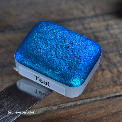 Teal Rainbow Super Color Shift Handmade Shimmer Watercolor Paint