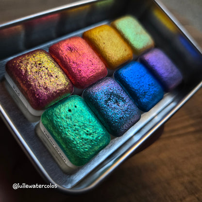 Rainbow CS quarter set handmade super color shift watercolor paints