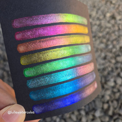 Red Rainbow Super Color Shift Handmade Shimmer Watercolor Paint