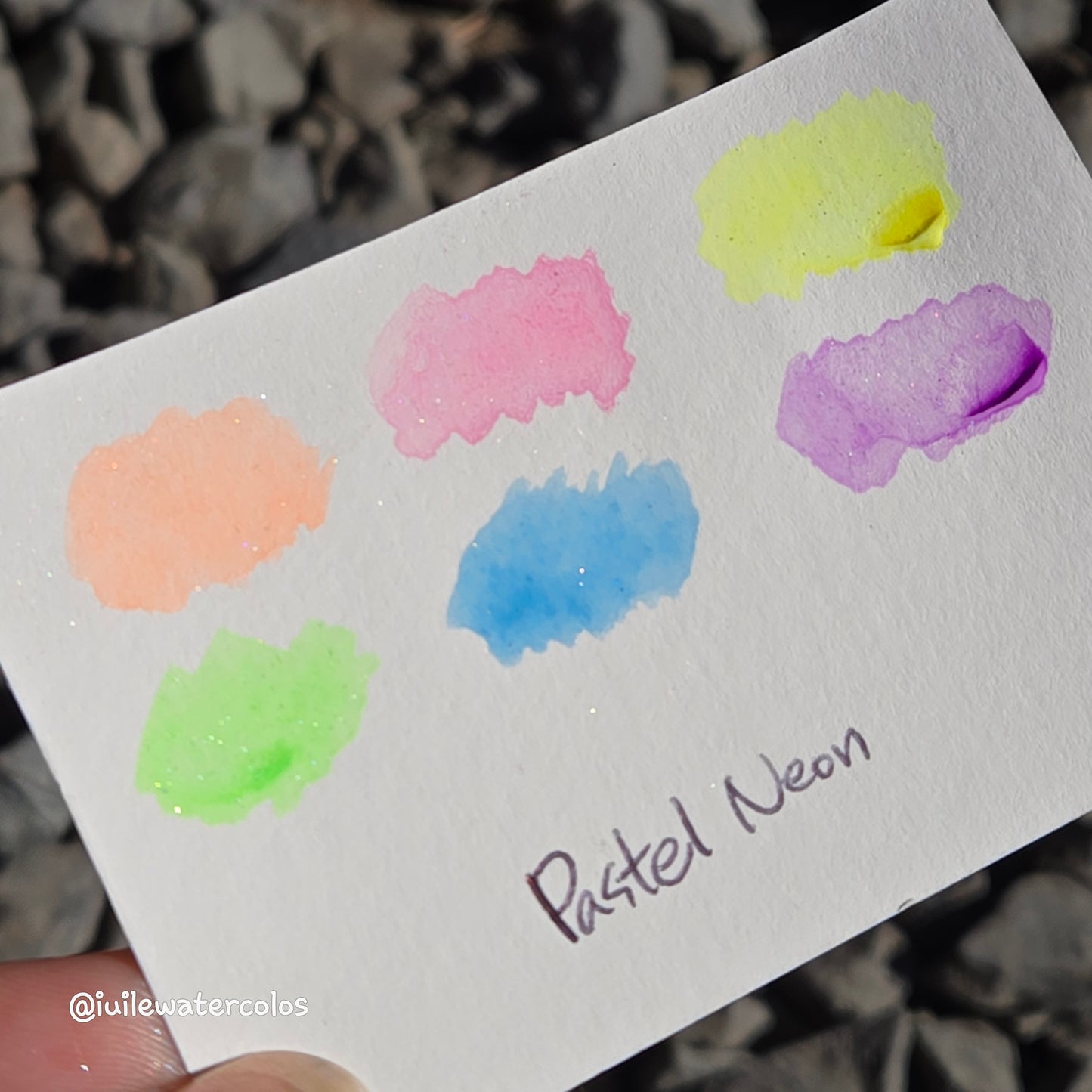 Half Pastel Neon Set Matte Handmade Watercolor Paints by iuilewatercolors