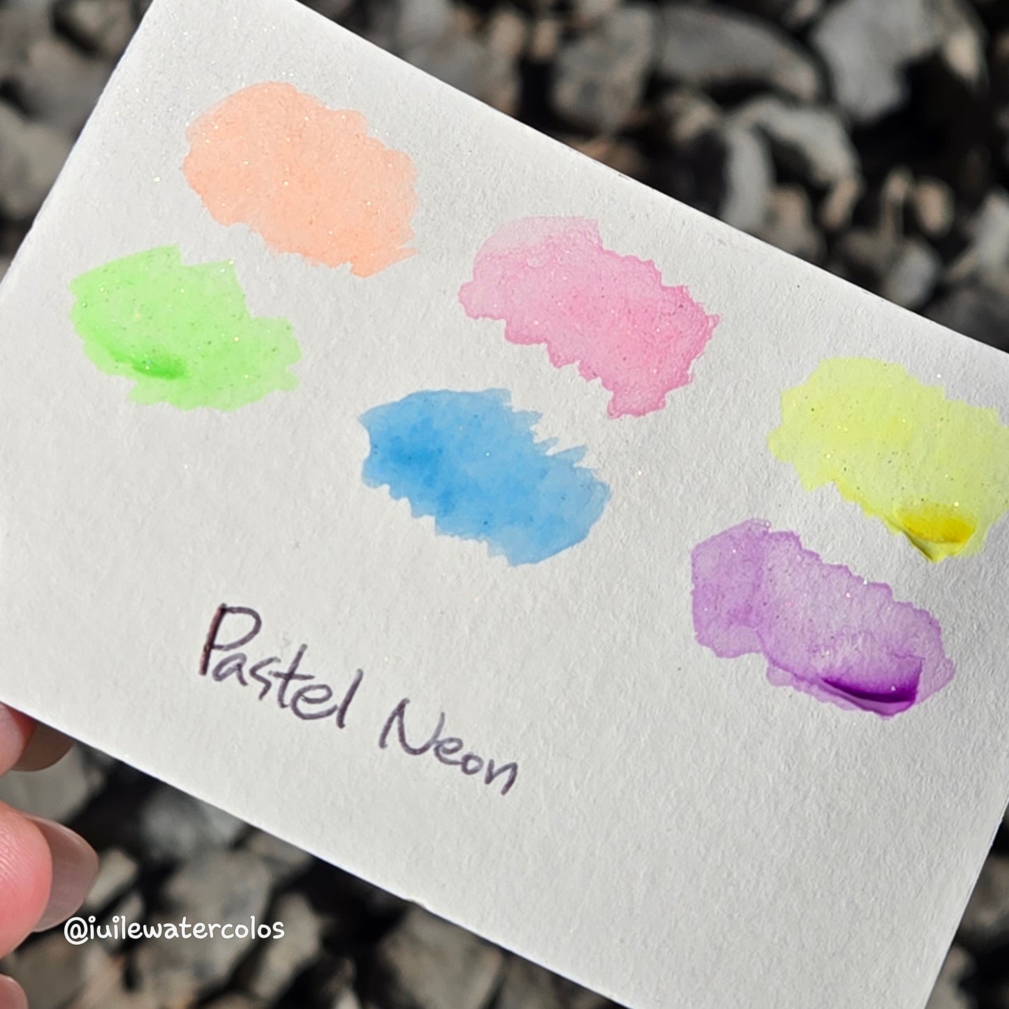 Half Pastel Neon Set Matte Handmade Watercolor Paints by iuilewatercolors