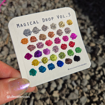 2 & 3 Magical Drop Tiny Sampler set Handmade Shimmer Hologram Color shift Chrome mica Chameleon Watercolor Paint