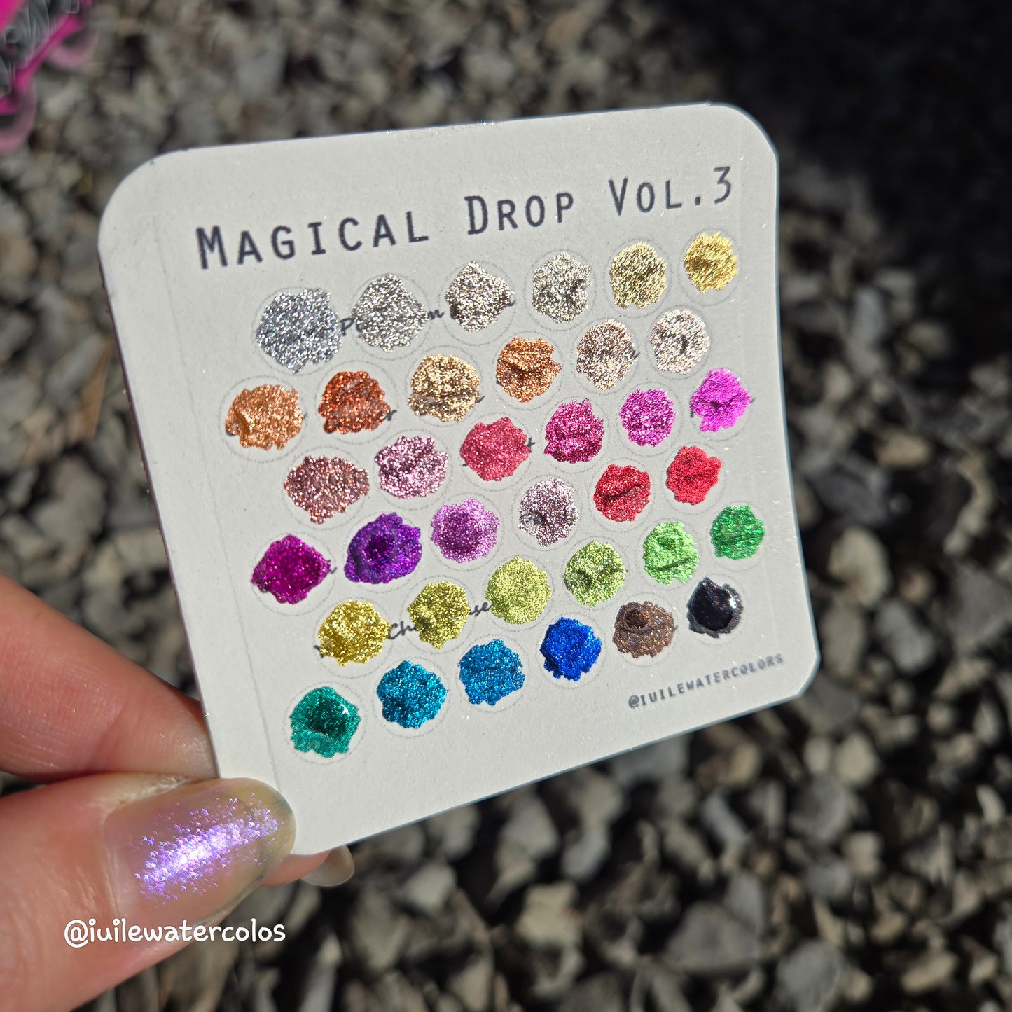 Vol.3 Magical Drop Tiny Sampler Set Christmas Chrome handmade glittery watercolor paints