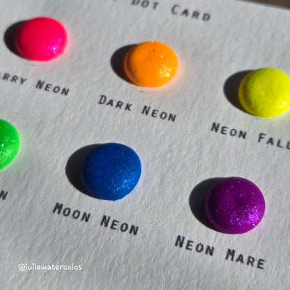 Neon Night Dot Card Handmade Chrome Super Color Shift Shimmer Watercolor Paints by iuilewatercolors