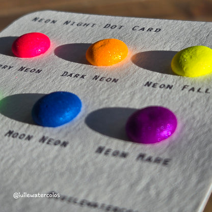 Neon Night Dot Card Handmade Chrome Super Color Shift Shimmer Watercolor Paints by iuilewatercolors