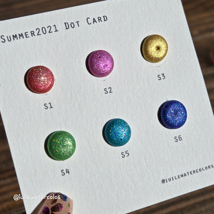 Summer2021 Dot Card Handmade Chrome Super Color Shift Shimmer Watercolor Paints by iuilewatercolors