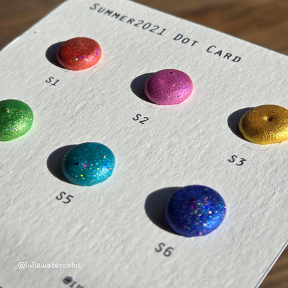 Summer2021 Dot Card Handmade Chrome Super Color Shift Shimmer Watercolor Paints by iuilewatercolors
