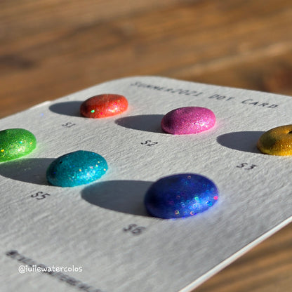 Summer2021 Dot Card Handmade Chrome Super Color Shift Shimmer Watercolor Paints by iuilewatercolors
