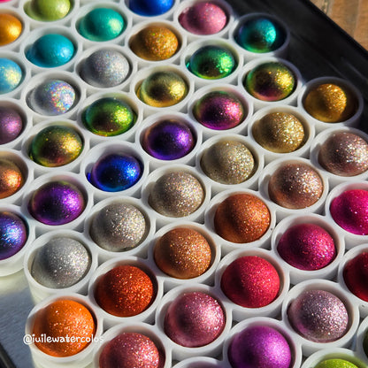 2 & 3 Magical Drop Tiny Sampler set Handmade Shimmer Hologram Color shift Chrome mica Chameleon Watercolor Paint