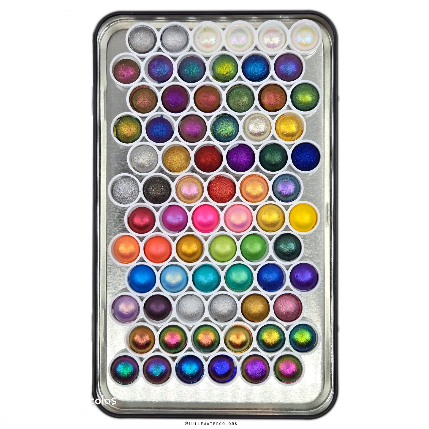 1 & 2 Magical Drop Tiny Sampler set Handmade Shimmer Hologram Color shift Chrome mica Chameleon Watercolor Paint