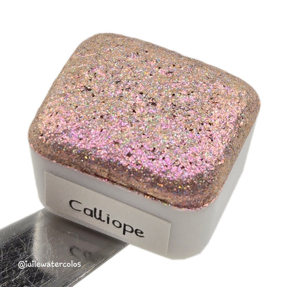 Calliope Half Goddess Vol.3 Handmade Iridescent Chameleon Color Shift Aurora Shimmer Holographic Watercolor Paints by iuilewatercolors