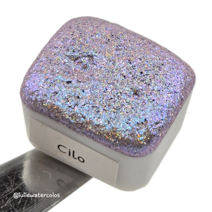Cilo Half Goddess Vol.3 Handmade Iridescent Chameleon Color Shift Aurora Shimmer Holographic Watercolor Paints by iuilewatercolors
