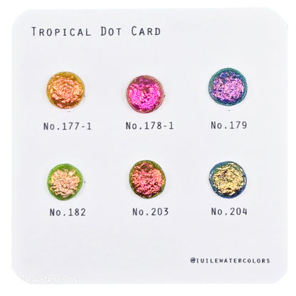 Tropical Dot Card Tester Sampler Watercolor Shimmer Glittery Paints