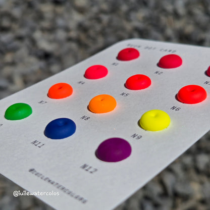 Neon Dot Card Tester Sampler Watercolor Paints