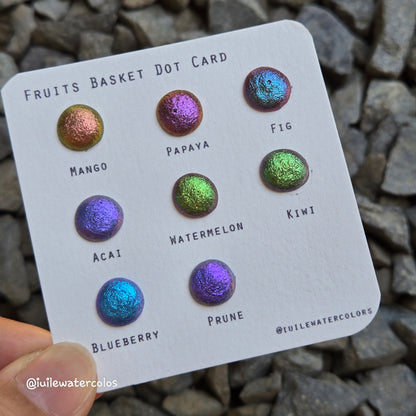Fruits Basket Dot Card Tester Sampler Watercolor Shimmer Glittery Paints