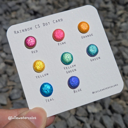 Rainbow CS Dot Card Tester Sampler Watercolor Shimmer Glittery Paints