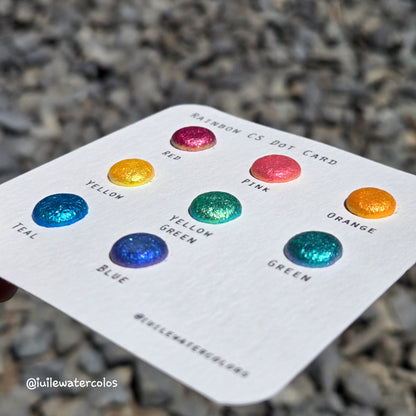 Rainbow CS Dot Card Tester Sampler Watercolor Shimmer Glittery Paints