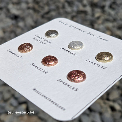 Gold sparkle Dot Card GDSP Tester Sampler Watercolor Shimmer Glittery Paints