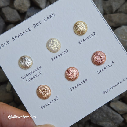 Gold sparkle Dot Card GDSP Tester Sampler Watercolor Shimmer Glittery Paints