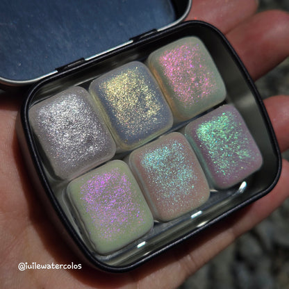 Half Shiny Fairy Set Handmade Iridescent Chameleon Aurora Shimmer Watercolor Paints