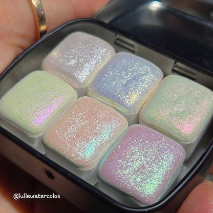 Half Shiny Fairy Set Handmade Iridescent Chameleon Aurora Shimmer Watercolor Paints