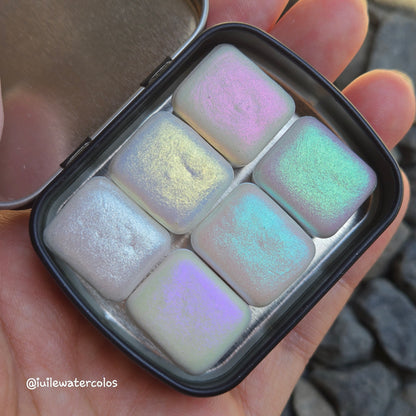 Half Shiny Fairy Set Handmade Iridescent Chameleon Aurora Shimmer Watercolor Paints