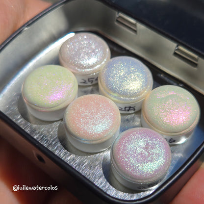 Button Shiny Fairy Set Handmade Iridescent Chameleon Aurora Shimmer Watercolor Paints