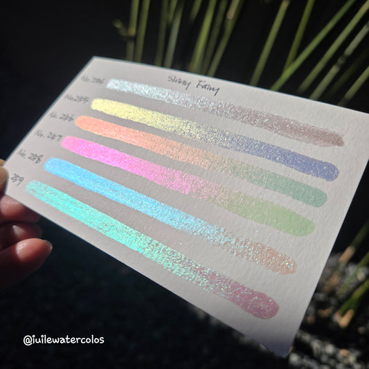 No.254-259 Shiny Fairy Handmade Iridescent Chameleon Aurora Shimmer Watercolor Paints