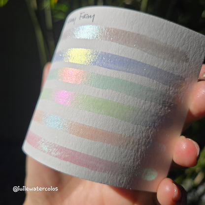 Shiny Fairy Dot Card Handmade Metallic Shimmer Color Shift Watercolor Paints