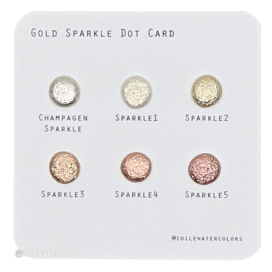 Gold sparkle Dot Card GDSP Tester Sampler Watercolor Shimmer Glittery Paints