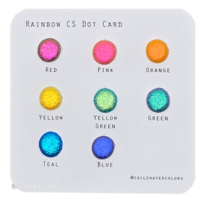 Rainbow CS Dot Card Tester Sampler Watercolor Shimmer Glittery Paints