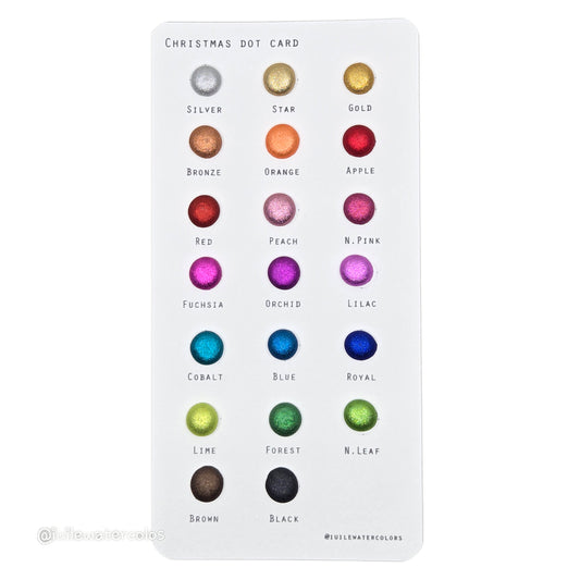 Christmas Dot Card Tester Sampler Watercolor Shimmer Glittery Paints