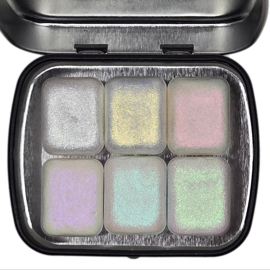 Quarter Shiny Fairy Set Handmade Iridescent Chameleon Aurora Shimmer Watercolor Paints