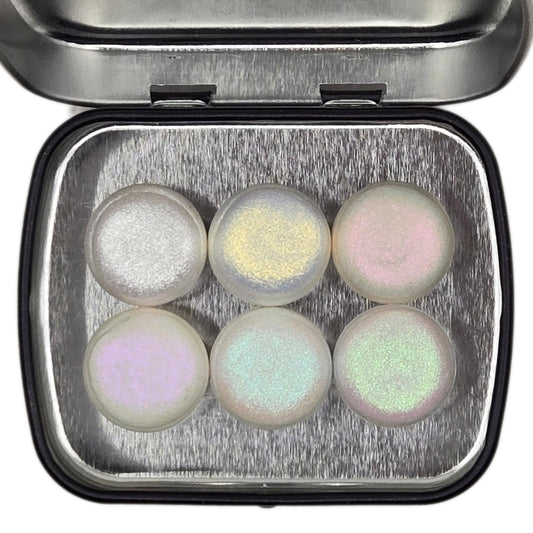 Button Shiny Fairy Set Handmade Iridescent Chameleon Aurora Shimmer Watercolor Paints