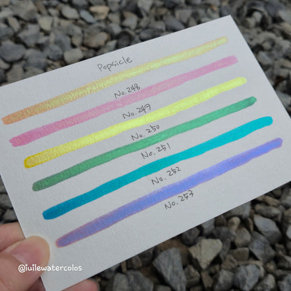Popsicle Series Dot Card Handmade Metallic Shimmer Color Shift Watercolor Paints