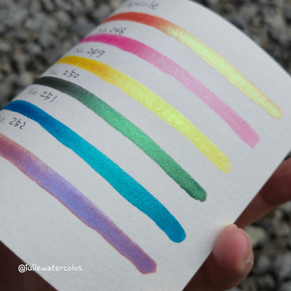 Quarter Popsicle Set Handmade Metallic Shimmer Color Shift Watercolor Paints