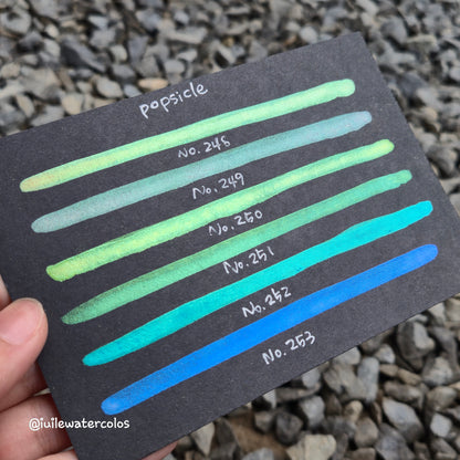 Popsicle Series Dot Card Handmade Metallic Shimmer Color Shift Watercolor Paints