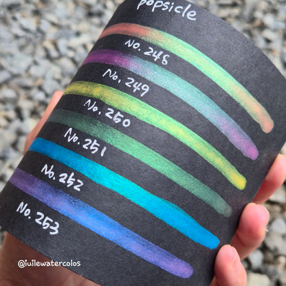 Popsicle Series Dot Card Handmade Metallic Shimmer Color Shift Watercolor Paints