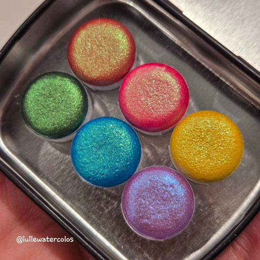 Button Popsicle Set Handmade Metallic Shimmer Color Shift Watercolor Paints