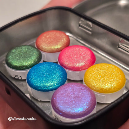 Button Popsicle Set Handmade Metallic Shimmer Color Shift Watercolor Paints