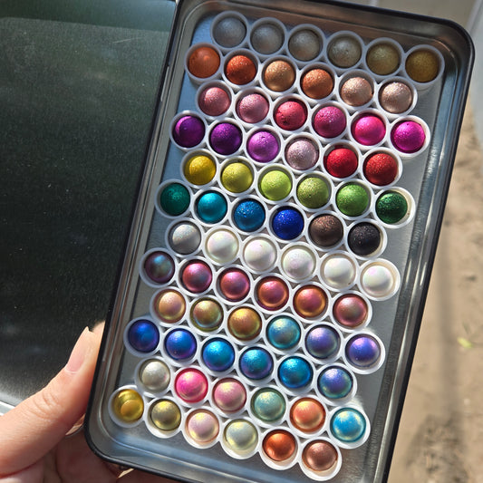 3 & 4 Magical Drop Tiny Sampler set Handmade Shimmer Hologram Color shift Chrome mica Chameleon Watercolor Paint