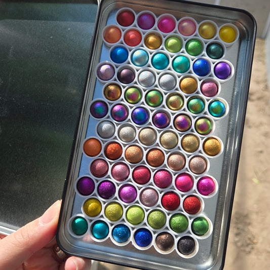 2 & 3 Magical Drop Tiny Sampler set Handmade Shimmer Hologram Color shift Chrome mica Chameleon Watercolor Paint