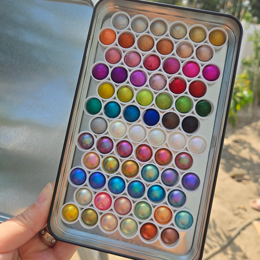 3 & 4 Magical Drop Tiny Sampler set Handmade Shimmer Hologram Color shift Chrome mica Chameleon Watercolor Paint