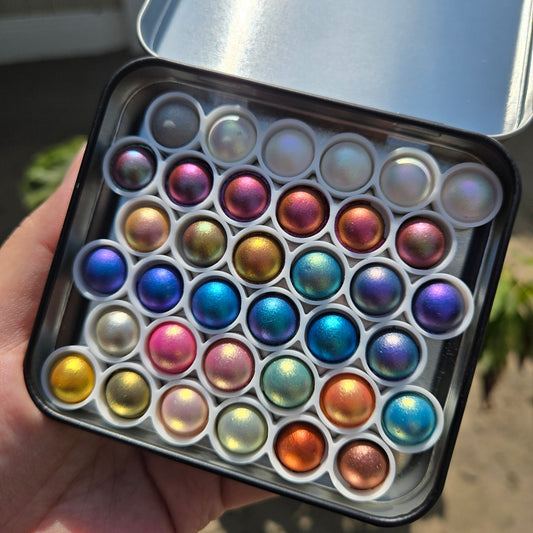 Vol.4 Magical Drop Tiny Sampler Set Christmas Chrome handmade glittery watercolor paints