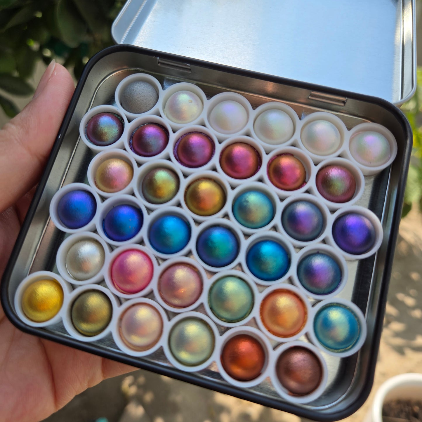 Vol.4 Magical Drop Tiny Sampler Set Christmas Chrome handmade glittery watercolor paints