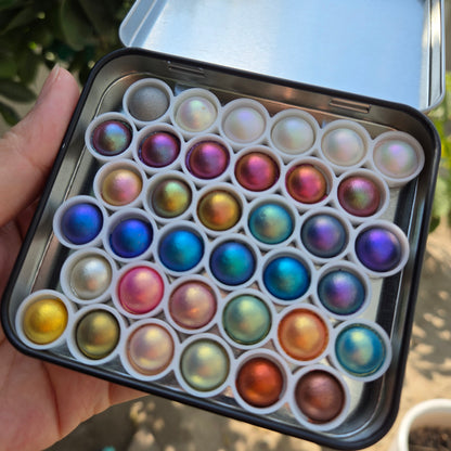 Vol.4 Magical Drop Tiny Sampler Set Christmas Chrome handmade glittery watercolor paints