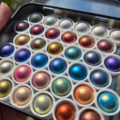 Vol.4 Magical Drop Tiny Sampler Set Christmas Chrome handmade glittery watercolor paints