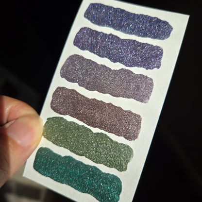 Quarter Petalune [달빛 아래 꽃잎] Set Handmade Shine Chrome Shimmer Watercolor Paints